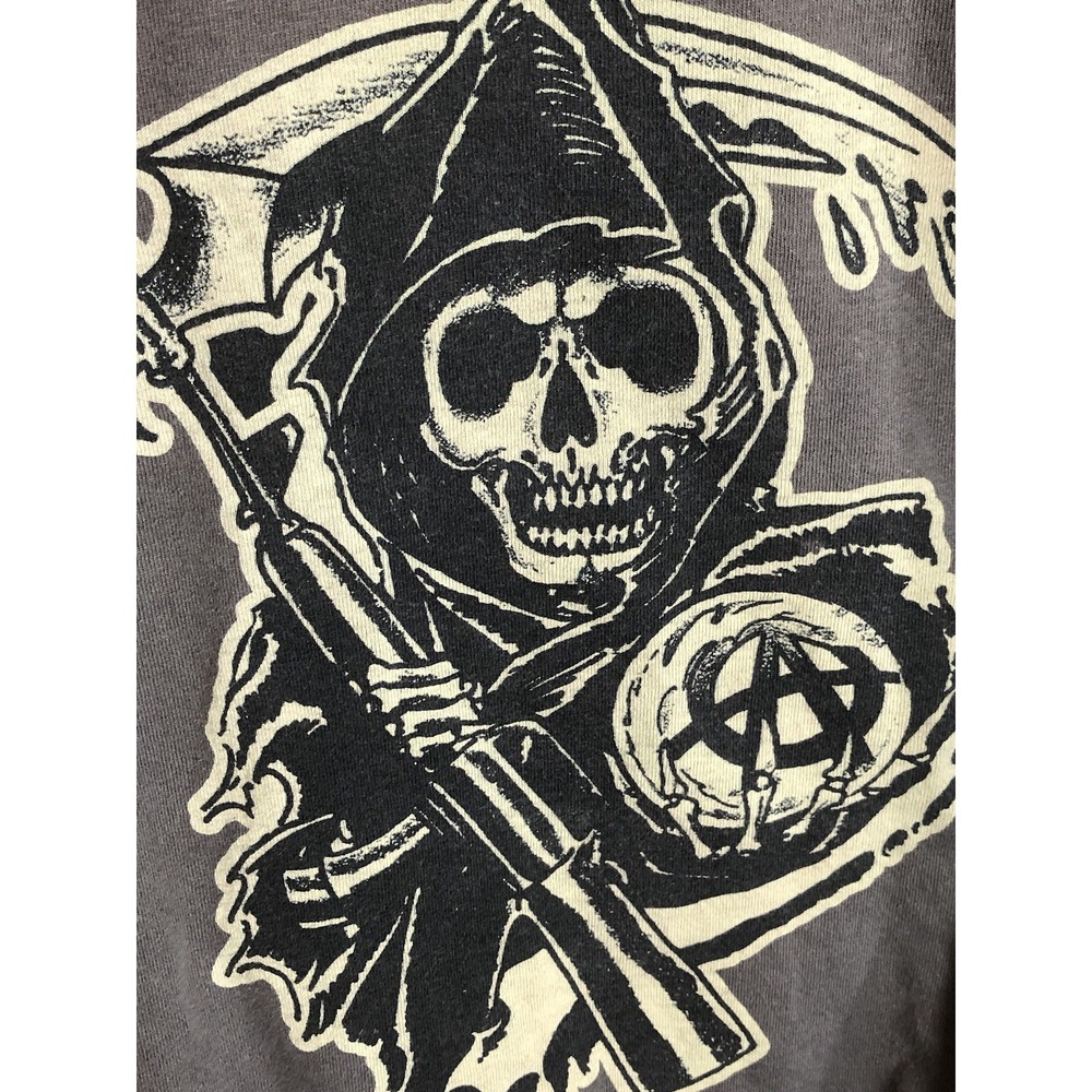 Road Gear T-Shirt Mens Large Brown Sons of Anarchy SOA Skeleton Biker Casual